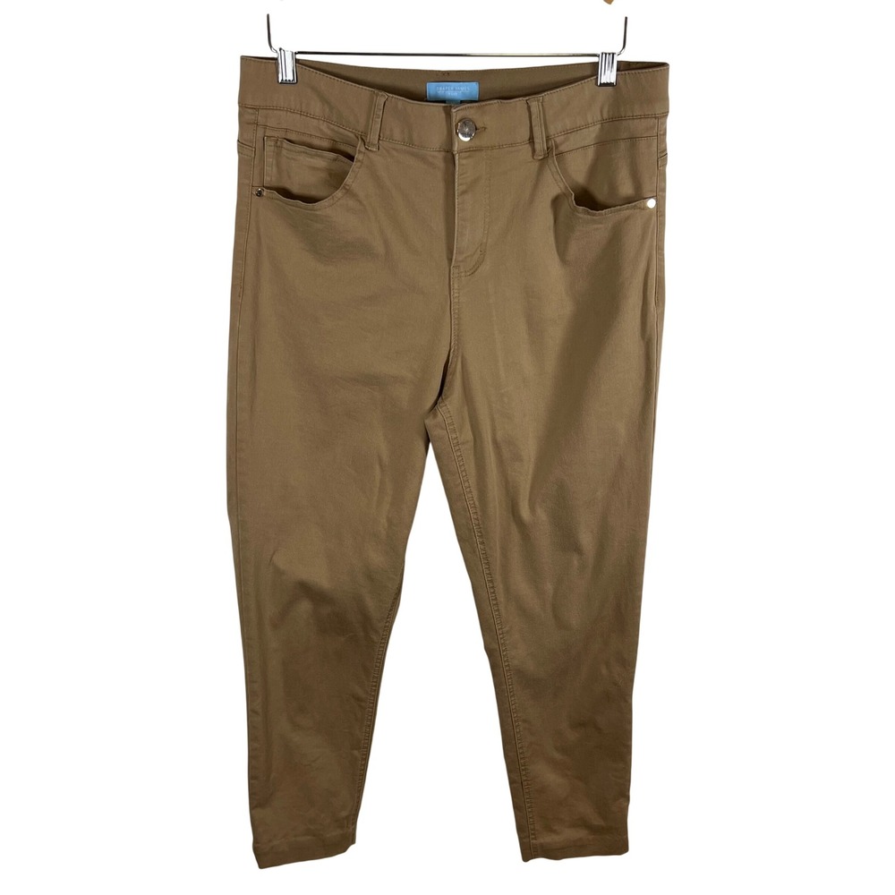 Draper‎ James RSVP Womens Tan Skinny Pants Stretch Twill Size 14 Camel Brown